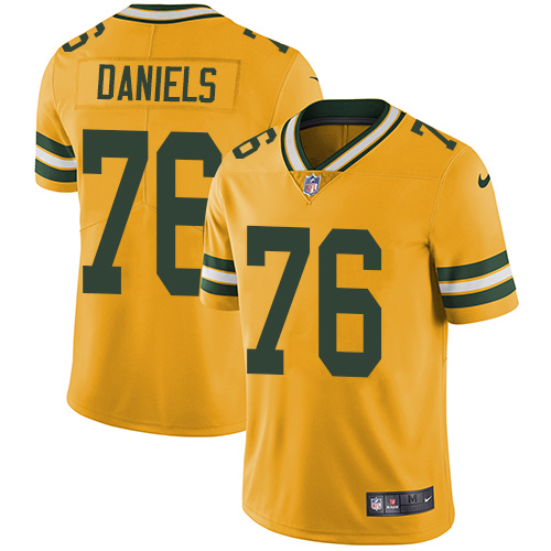 Nike Packers #76 Mike Daniels Yellow Men's Stitched NFL Limited Rush Jersey - Click Image to Close